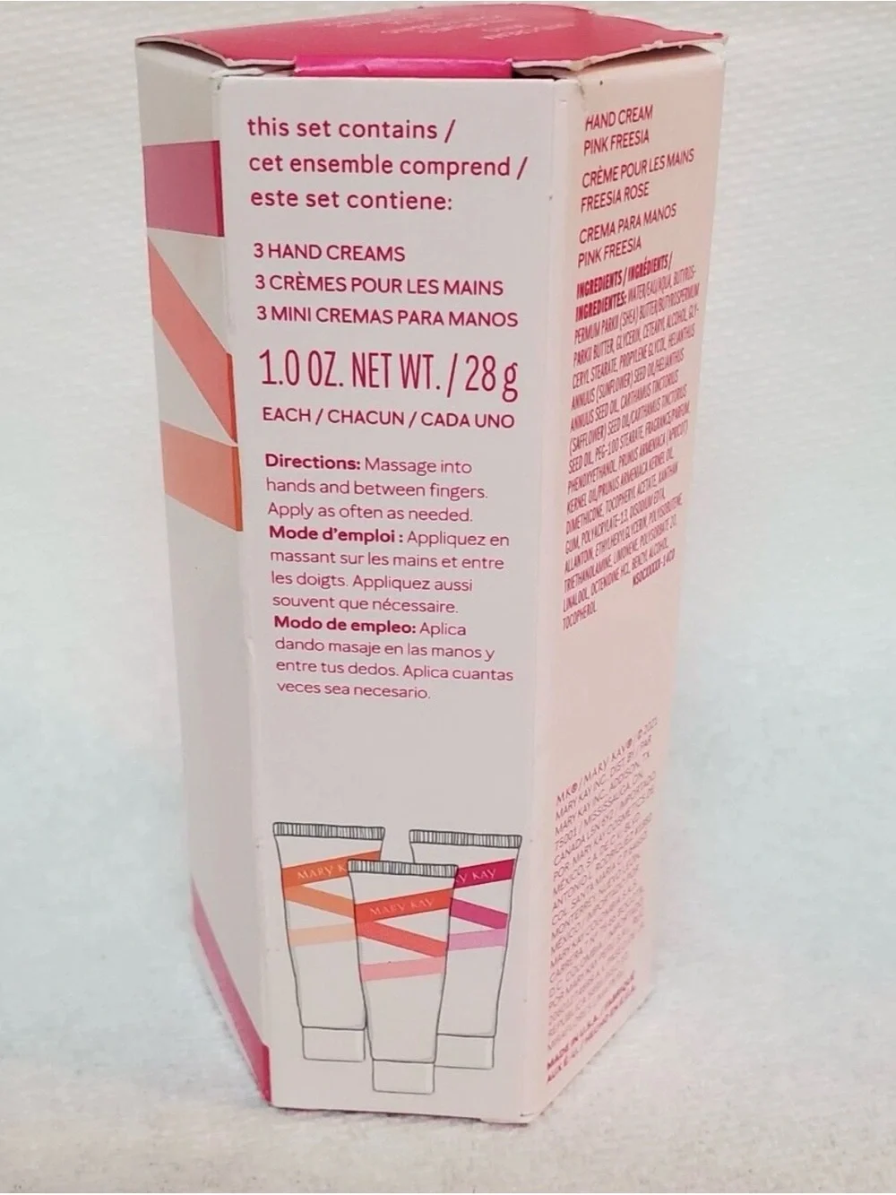 Mary Kay Hand Cream Minis Peach Gardenia Pink Freesia Citrus Fields  New in Box